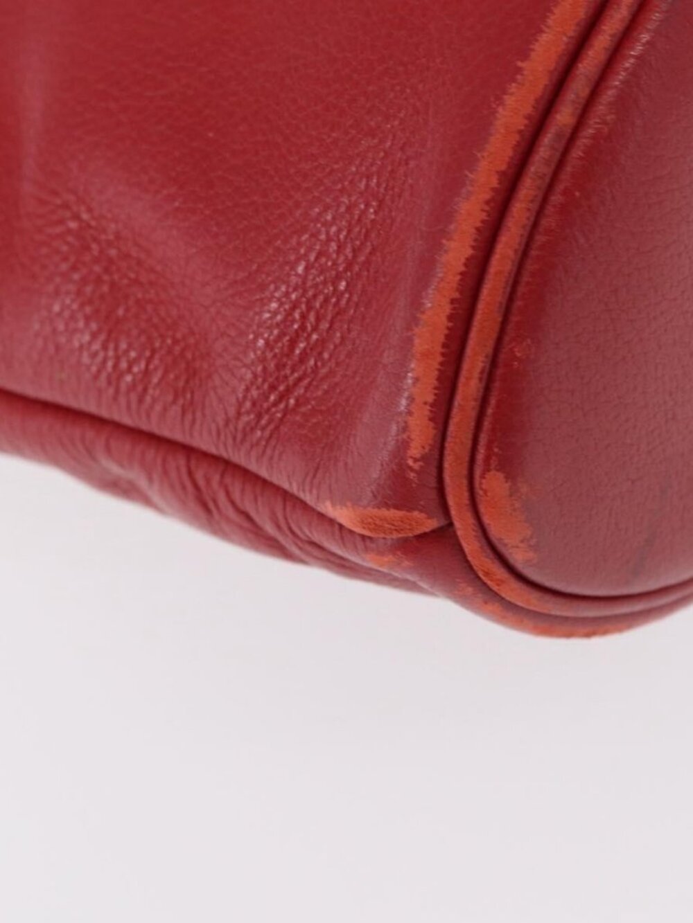 Authentic SAINT LAURENT Shoulder Bag Leather Red Gold - Picture 16 of 16